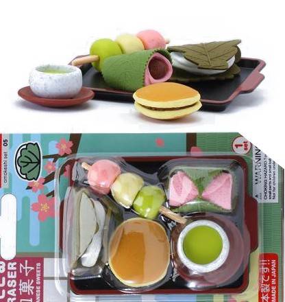 Cute Japanese Eraser Set Collectible Japanese Dessert 6 pcs