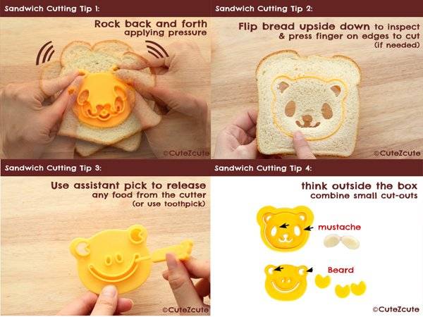 CuteZcute Bento Sandwich Cutter and Pastry Stamp Kit