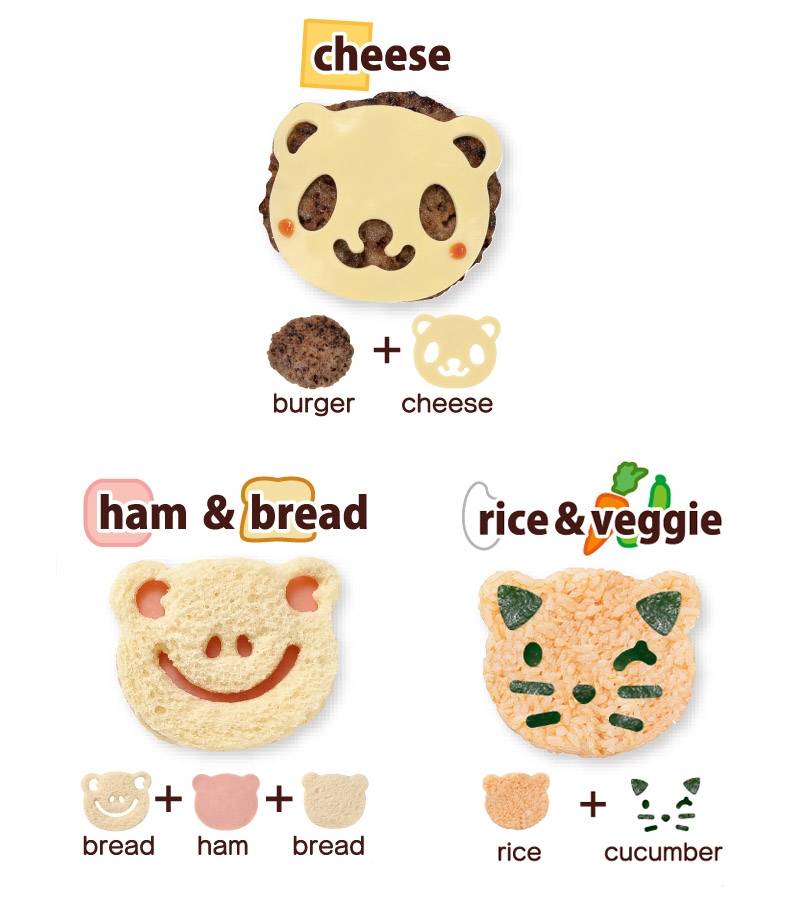 CuteZcute Bento Sandwich Cutter and Pastry Stamp Kit
