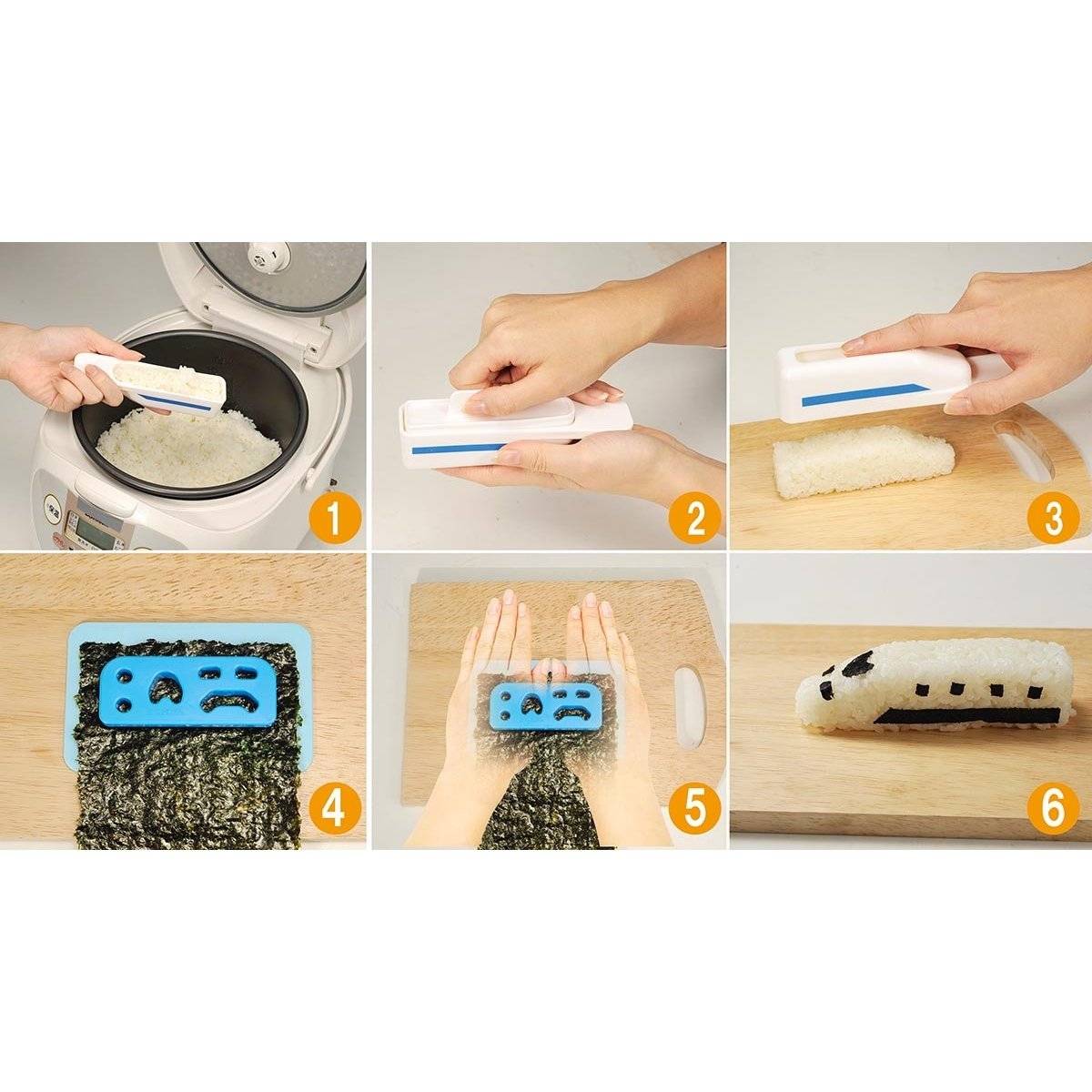 3D Super Express Train Bento Rice Mold and Seaweed Nori Cutter Set