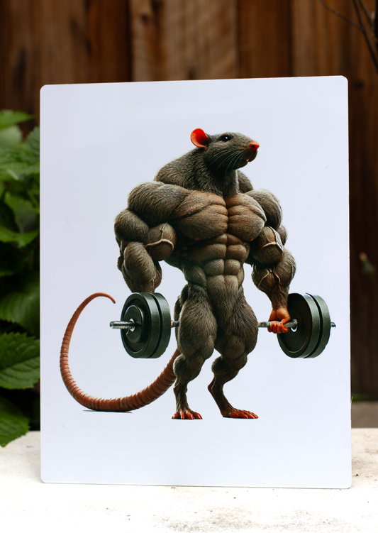 Weight Lifting Gym Rat Statue, Selfie-Ready Profile Picture, Workout Inspired Decor, Fitness Enthusiast Gift, Gym Art