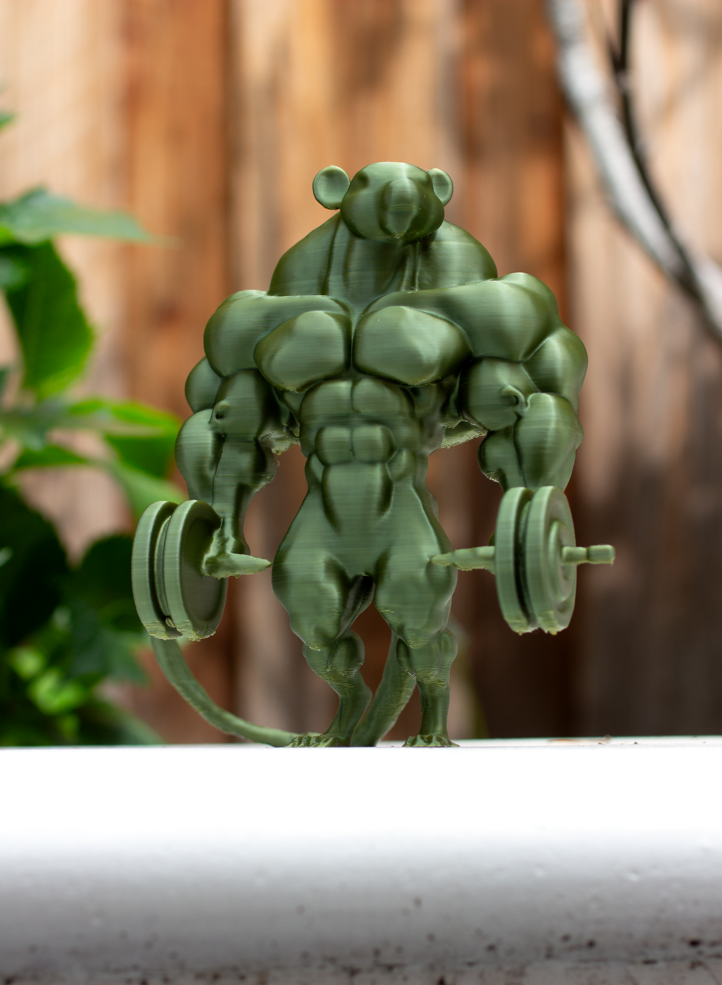 Weight Lifting Gym Rat Statue, Selfie-Ready Profile Picture, Workout Inspired Decor, Fitness Enthusiast Gift, Gym Art