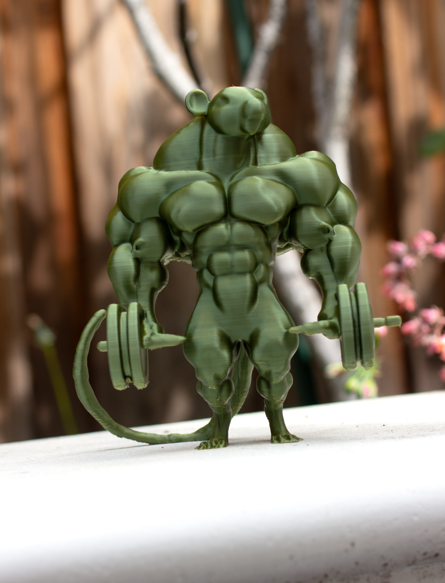 Weight Lifting Gym Rat Statue, Selfie-Ready Profile Picture, Workout Inspired Decor, Fitness Enthusiast Gift, Gym Art