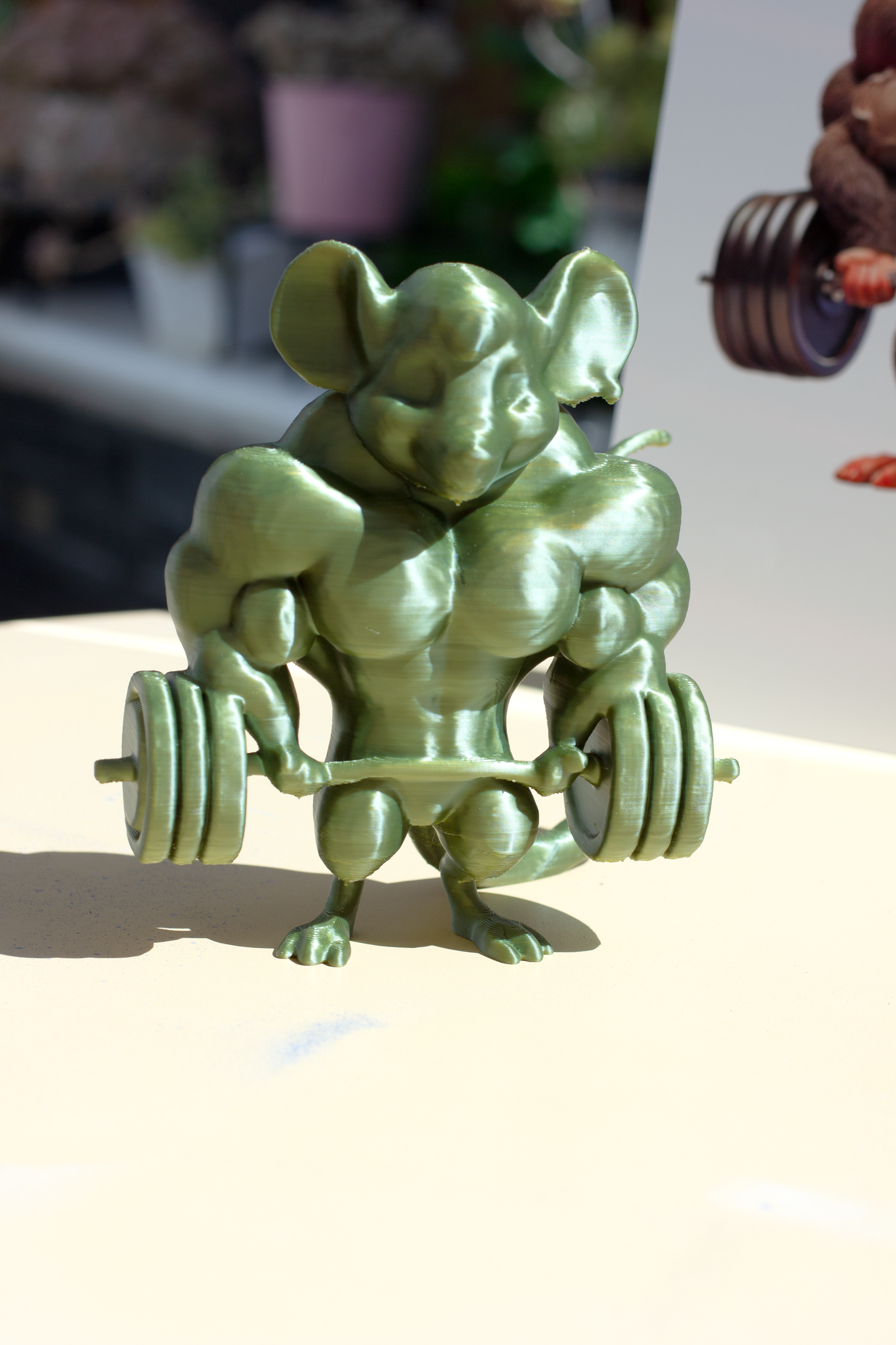 Weightlifting Gym Rat cute Statue, Selfie-Ready Profile Picture, Workout Inspired Decor, Fitness Enthusiast Gift, Gym Art