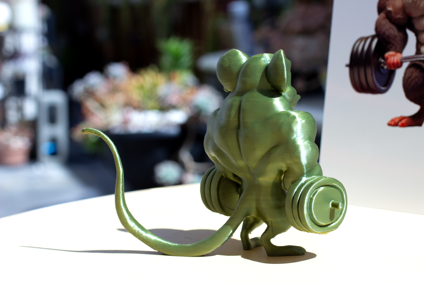 Weightlifting Gym Rat cute Statue, Selfie-Ready Profile Picture, Workout Inspired Decor, Fitness Enthusiast Gift, Gym Art