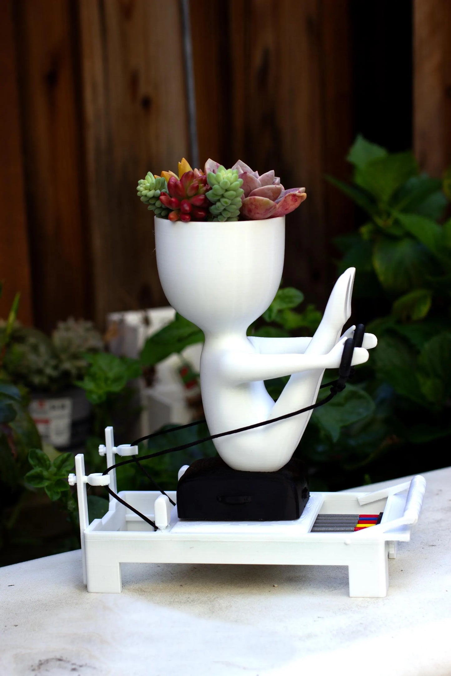 Pilates Reformer Modern Succulent Planter, Yoga Lover Gift, Unique Pilates Decor, Mini Plant Pot for Desk, Fun Pilates Instructor Gift
