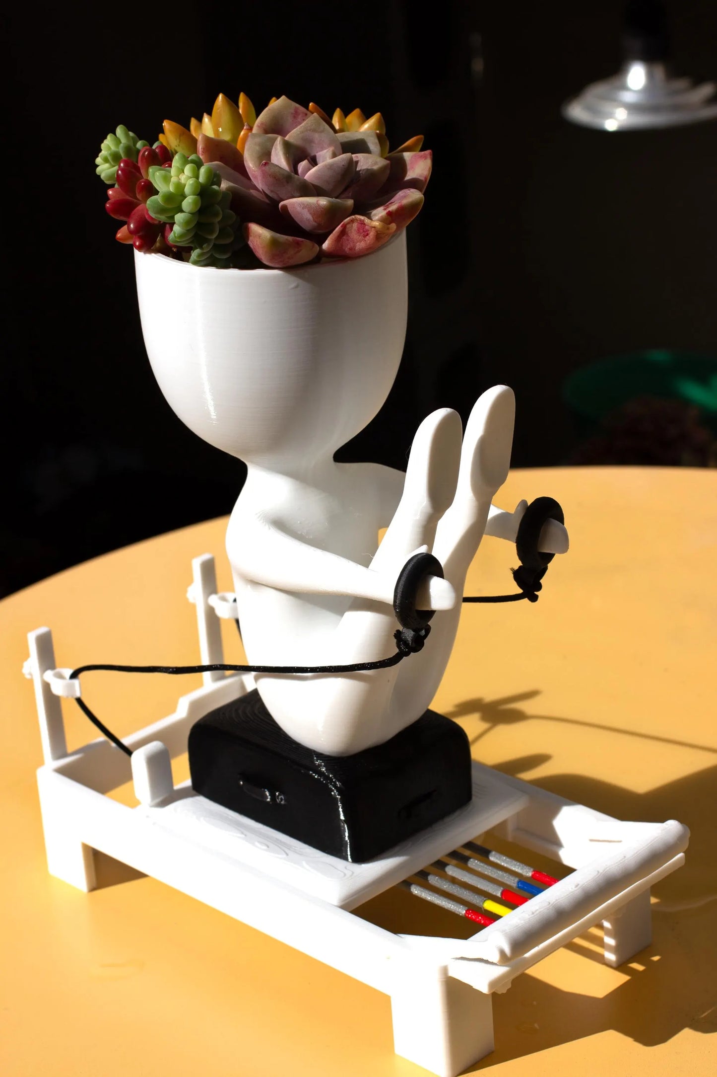 Pilates Reformer Modern Succulent Planter, Yoga Lover Gift, Unique Pilates Decor, Mini Plant Pot for Desk, Fun Pilates Instructor Gift