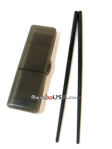 Japanese Bento Chopsticks with Case PORTABLE Black