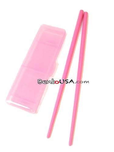 Japanese Bento Chopsticks with Case Portable Pink