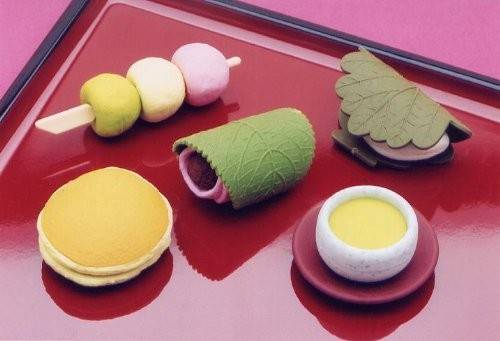 Cute Japanese Eraser Set Collectible Japanese Dessert 6 pcs 