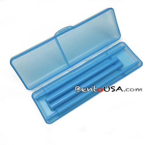 Japanese Bento Chopsticks with Case Portable Blue