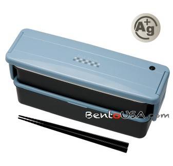 Japanese Ag+ Bento Lunch Box Set 2 Compartment Blue