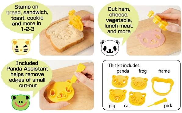 CuteZcute Bento Sandwich Cutter and Pastry Stamp Kit 