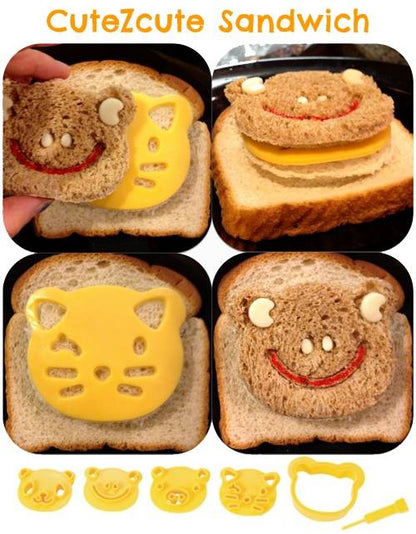 CuteZcute Bento Sandwich Cutter and Pastry Stamp Kit 