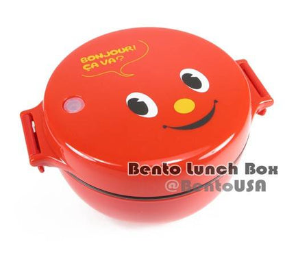 Round Lacquer Bento Box 2 tier with Sauce Cup