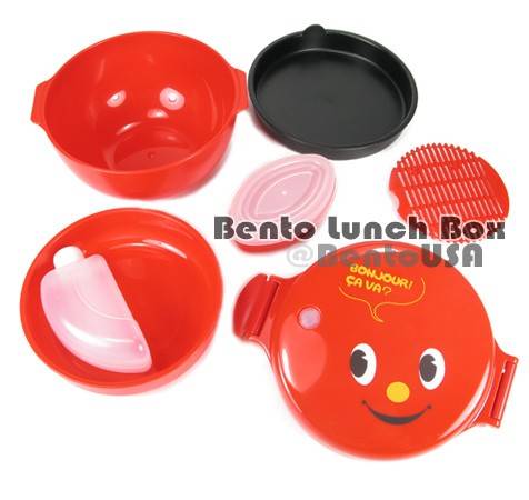 Round Lacquer Bento Box 2 tier with Sauce Cup