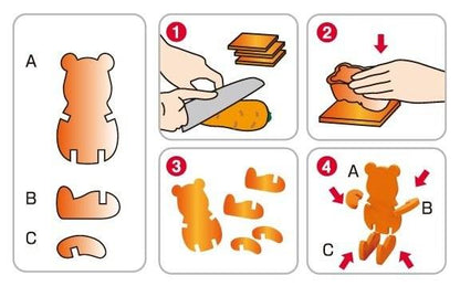 Japanese Bento Accessories Cookie Cutter Set 3D Bear