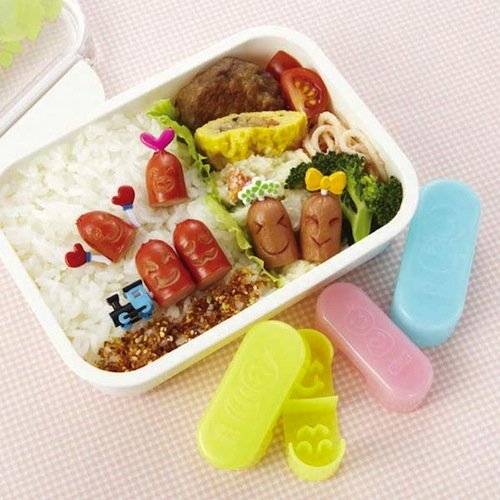 Japanese Bento Cute Food Wiener Cutter 3 Emotions with Pick set