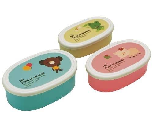 Microwavable Bento Box Lunch Box 3 Bear Frog Pig Container Panda