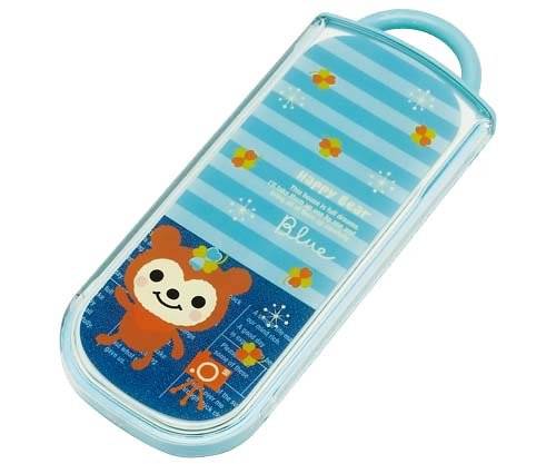 Japanese Bento Fork Spoon Chopsticks and Case 4 in 1 Lucky Bear