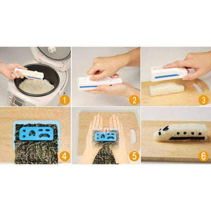 3D Super Express Train Bento Rice Mold and Seaweed Nori Cutter Set 