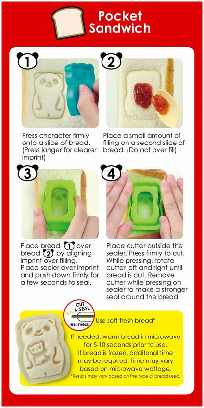 CuteZcute Mini Pocket Sandwich Maker and Egg Mold Kit - Animal Palz