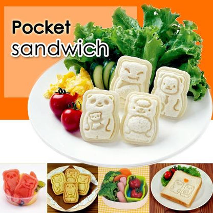 CuteZcute Mini Pocket Sandwich Maker and Egg Mold Kit - Animal Palz