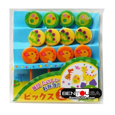 Japanese Bento Cute Food Pick Dinosaur Dino Eggs 12P