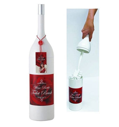 Wine Bottle Toilet Brush Set