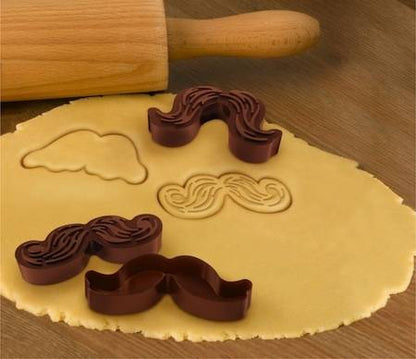 Mustache Cookie Cutter Stamp Set