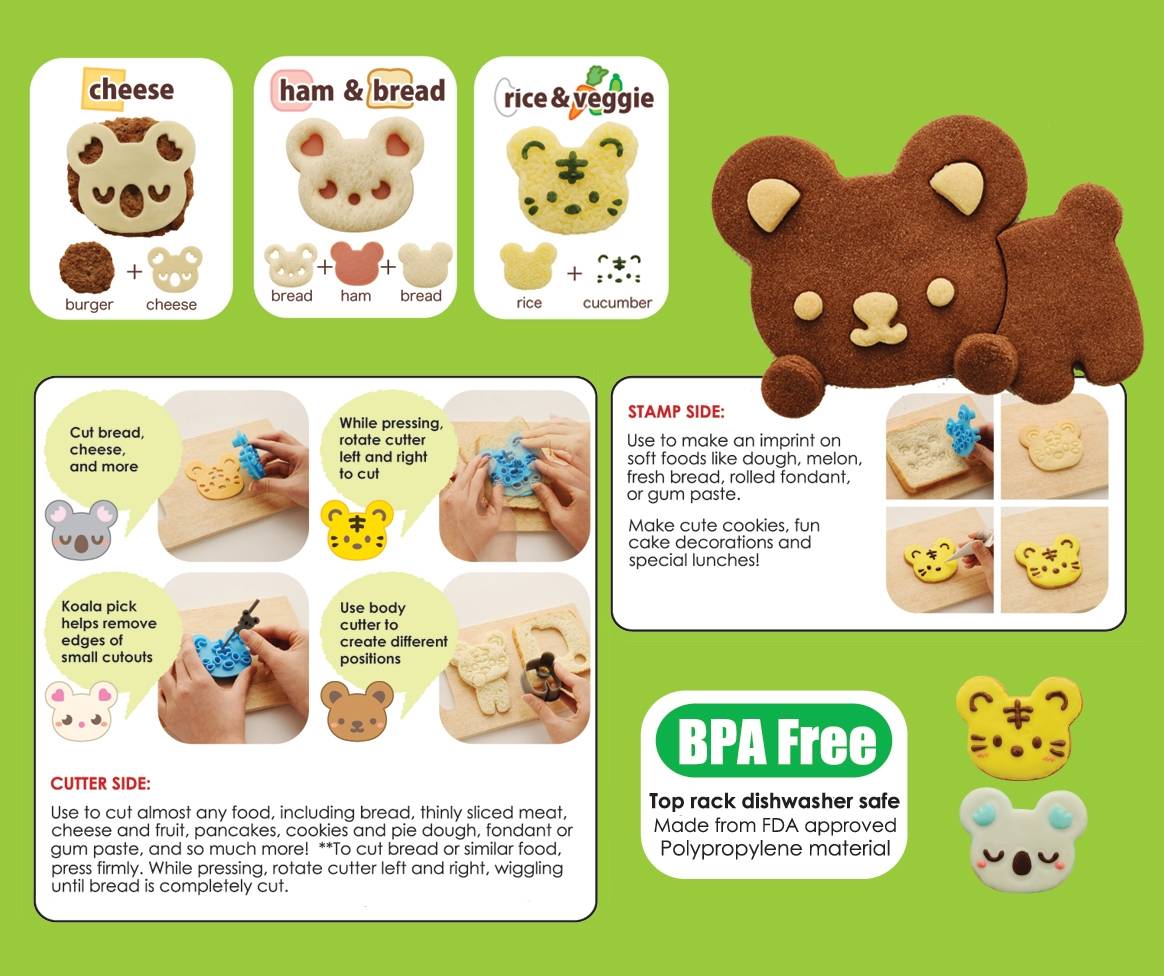 CuteZCute Bento Sandwich Cutter Cookie Stamp - Cuddle Palz