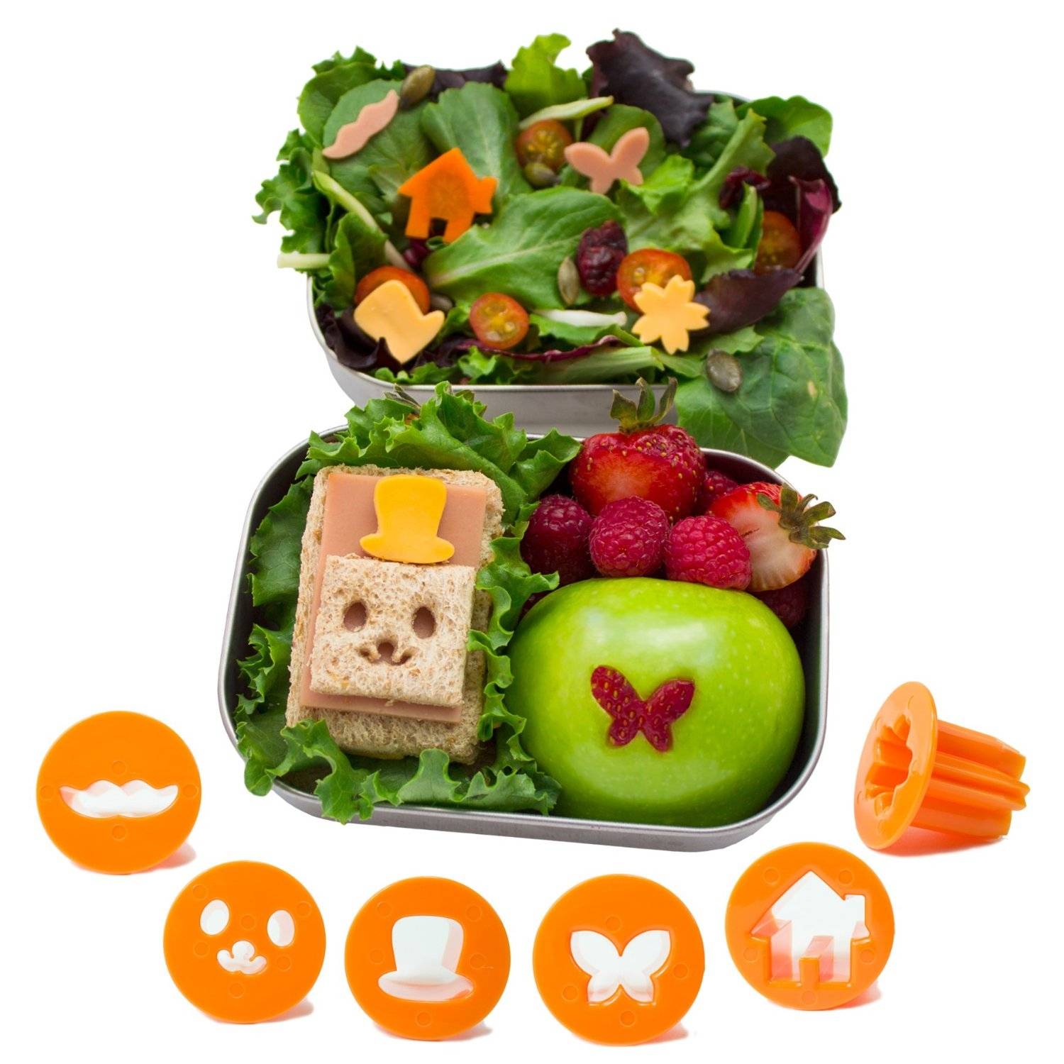 Fun Vegetable Cutter, Flower Butterfly House Face Mustache and Hat