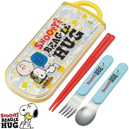 Japanese Bento Fork Spoon Chopsticks and Case 4 in 1 Snoopy