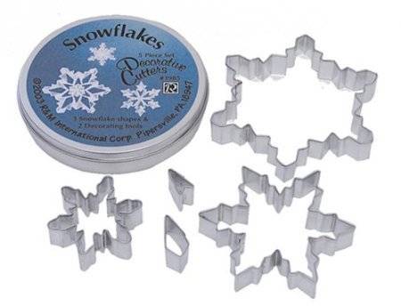 Bento Decorative Cheese Cookie Cutter with Case Snowflakes