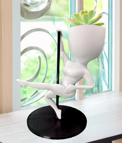 Pole Dancer succulent planter, Home Decor planter, modern planter, Pole Exercise, workout