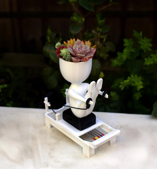 Pilates Reformer Modern Succulent Planter, Yoga Lover Gift, Unique Pilates Decor, Mini Plant Pot for Desk, Fun Pilates Instructor Gift